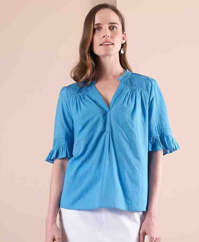 Foil Top Pintucks Galore - Bluebell
