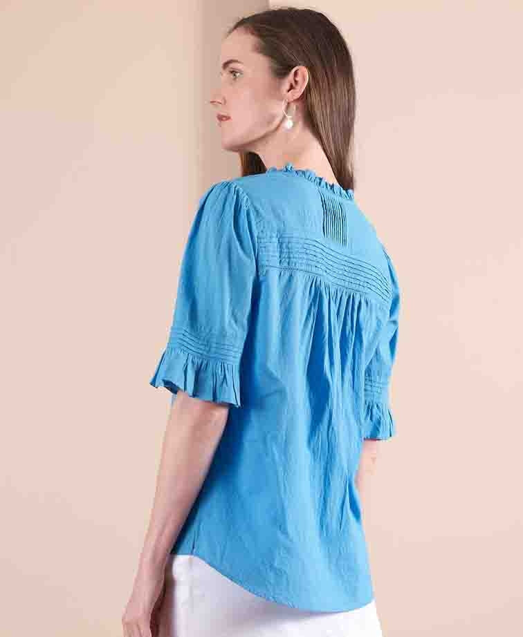 Foil Top Pintucks Galore - Bluebell