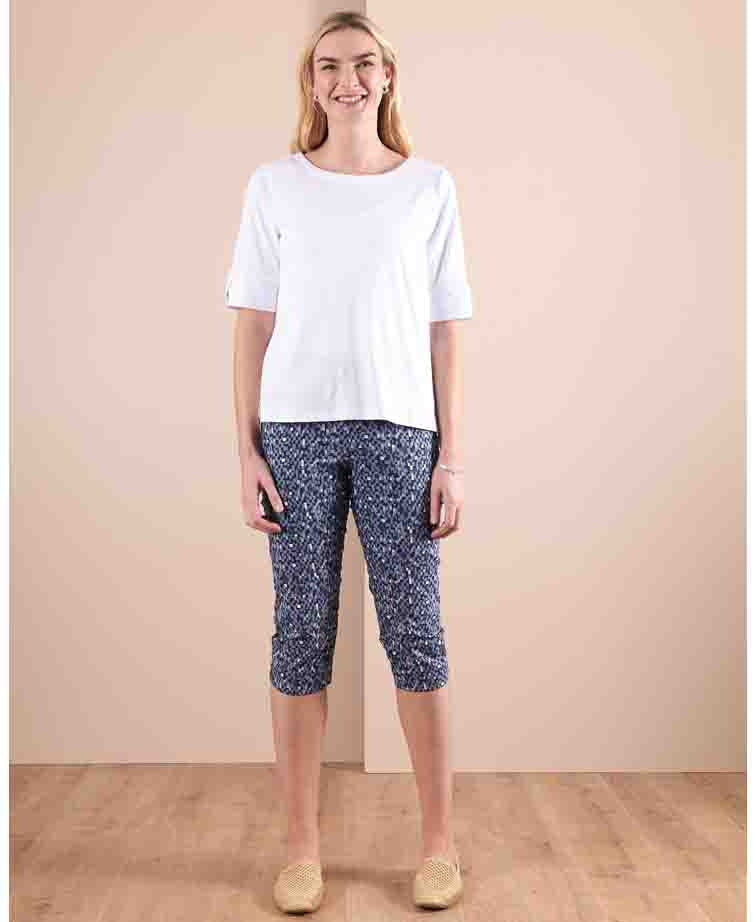 Esplanade Pant 3/4 Cotton/Nylon Printed - Blue Print