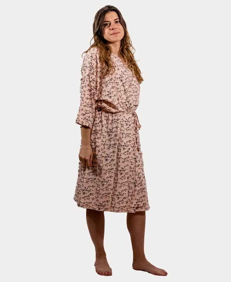 La Boutique Robe Knit Print - Peach