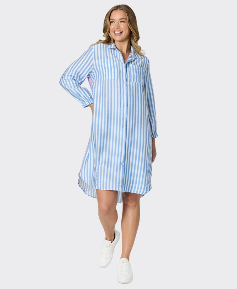 Threadz Shirtdress Pier Stripe