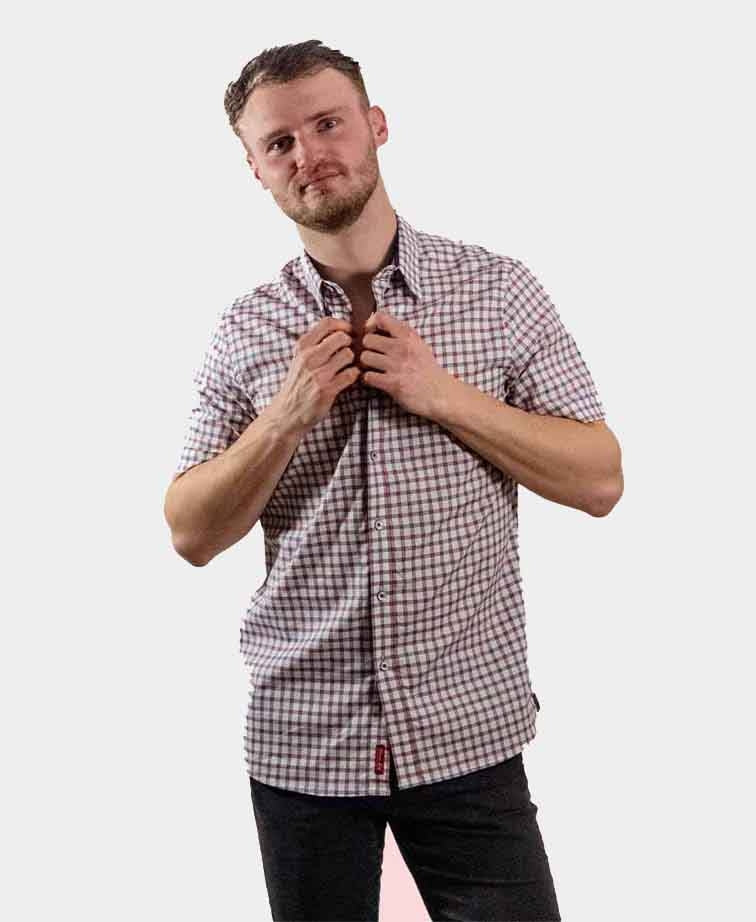 Thomas Cook Shirt S/S Tailored Nelson - Navy/Red