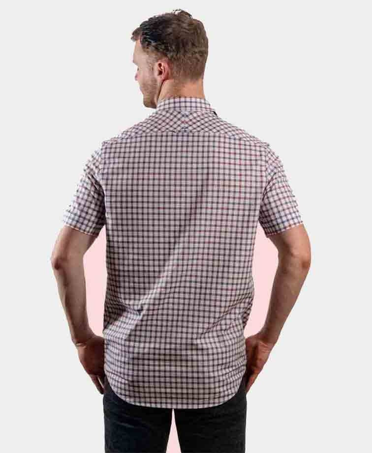 Thomas Cook Shirt S/S Tailored Nelson - Navy/Red