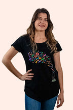 Isthatso Tee Womens Factory Butterflies - Black