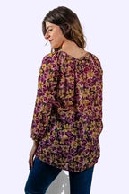 Memo Blouse Peasant Chiffon - Rose Delight