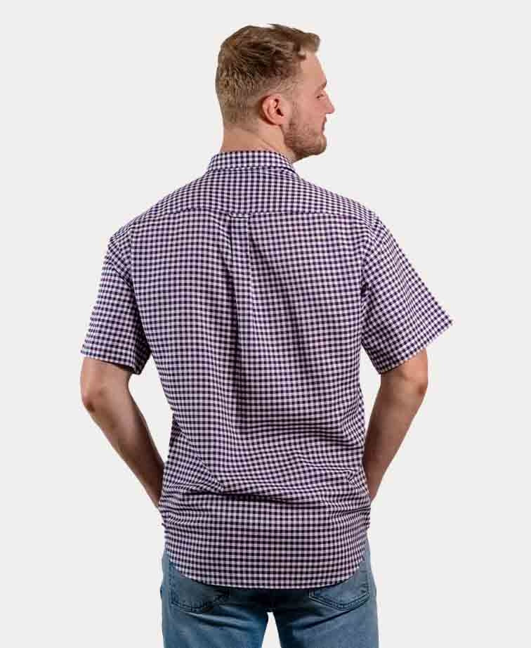 Aertex Shirt S/S Somerset Check - Wine Check