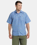 Portobello Rd Shirt S/S Diamond Print - Blue