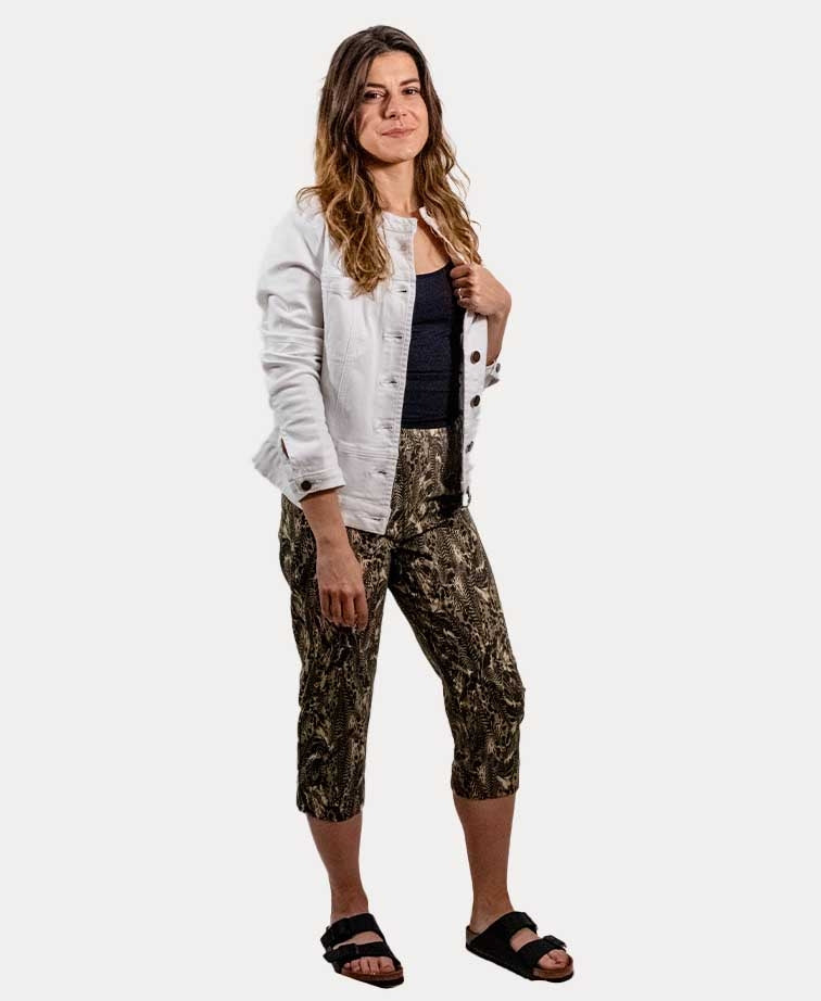 Esplanade Pant 3/4 Cotton/Nylon Printed - Plume