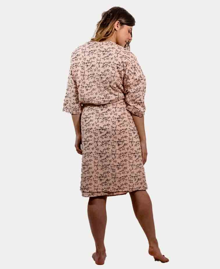 La Boutique Robe Knit Print - Peach