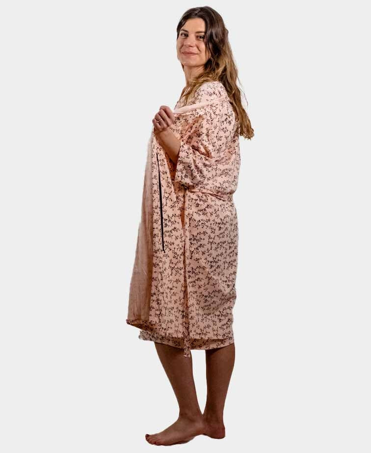 La Boutique Robe Knit Print - Peach