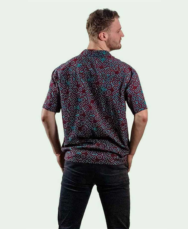 Kingston Grange Shirt S/S Bamboo Wanakiji Dreaming - Wanakiji Dream