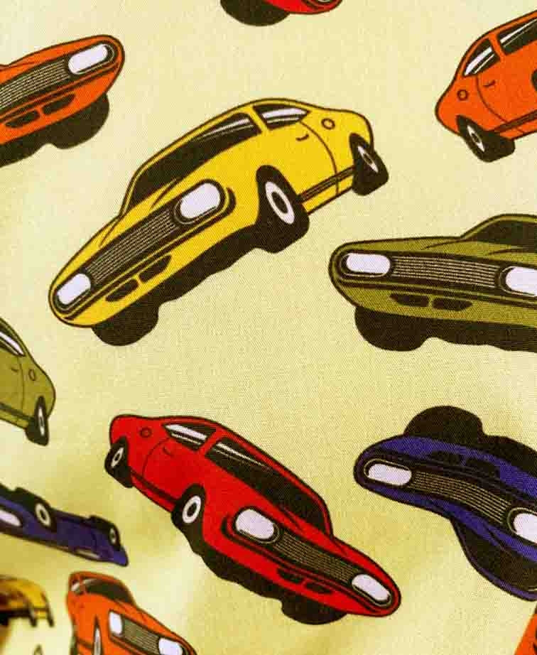 Michel Rouen Shirt S/S Cotton Cars Print - Yellow