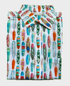 Michel Rouen Shirt S/S Cotton Surfboard Print - White