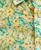 Michel Rouen Shirt S/S Linen Flower Print - Print
