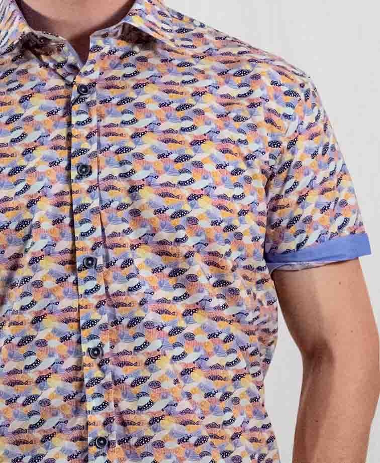T&R Shirt S/S Barra Print - Pastel