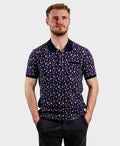T&R Polo S/S Boat Print - Navy
