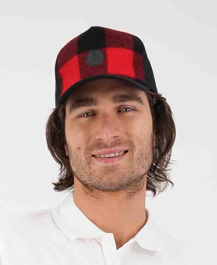 Swanndri Swanni Trucker Cap - Red/Blk Check
