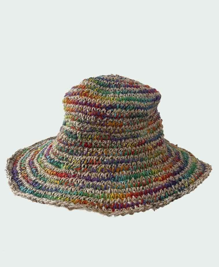 Sababa Crochet Rainbow White Base Small Brim - White Base