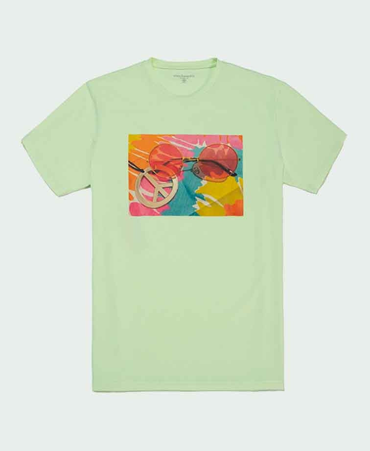 Mechmoto T-Shirt Peace Hippy - Lime
