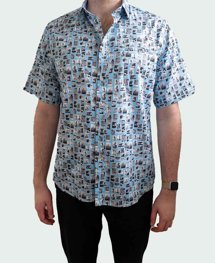Berlin Shirt S/S Photo Print - Blue