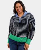 Elm Knit Brook Stripe - Navy/Pearl