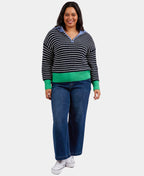 Elm Knit Brook Stripe - Navy/Pearl