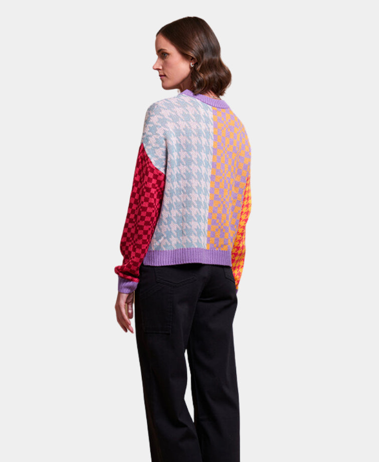 Foil Jumper Contrast Neck Cuffs & Hems - Multi