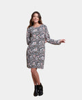 Foil Dress Tunic Hidden Pockets - Stencil