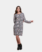Foil Dress Tunic Hidden Pockets - Stencil