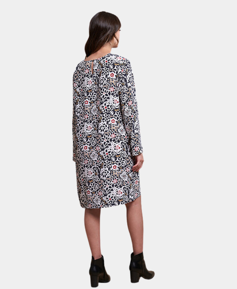 Foil Dress Tunic Hidden Pockets - Stencil