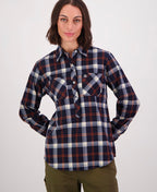Swanndri Womens Egmont Shirt - Navy/Rust