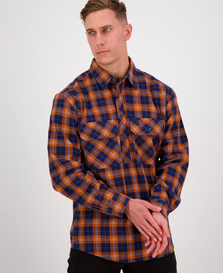 Swanndri Barn Yarn Dye Shirt - Burnt Orange
