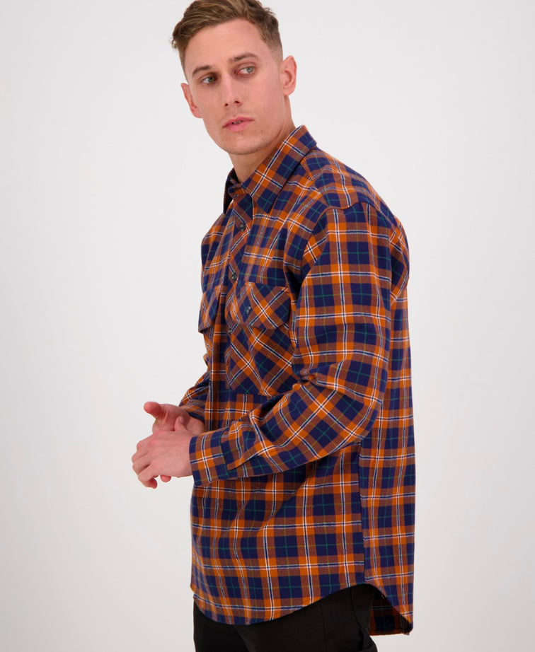 Swanndri Barn Yarn Dye Shirt - Burnt Orange