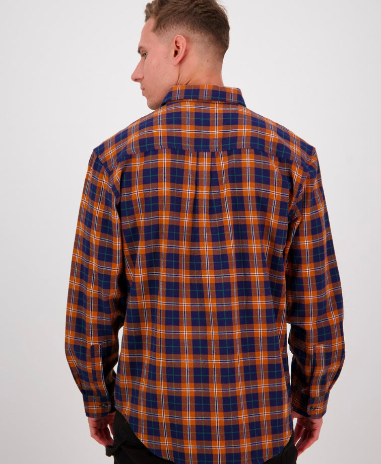 Swanndri Barn Yarn Dye Shirt - Burnt Orange