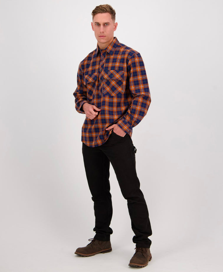 Swanndri Barn Yarn Dye Shirt - Burnt Orange