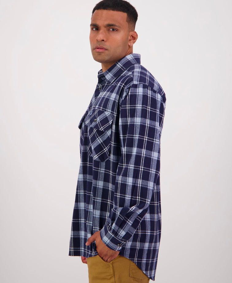 Swanndri Barn Yarn Dye Shirt - Cerulean Blue