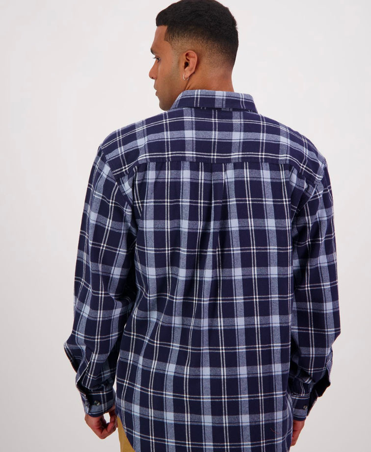 Swanndri Barn Yarn Dye Shirt - Cerulean Blue