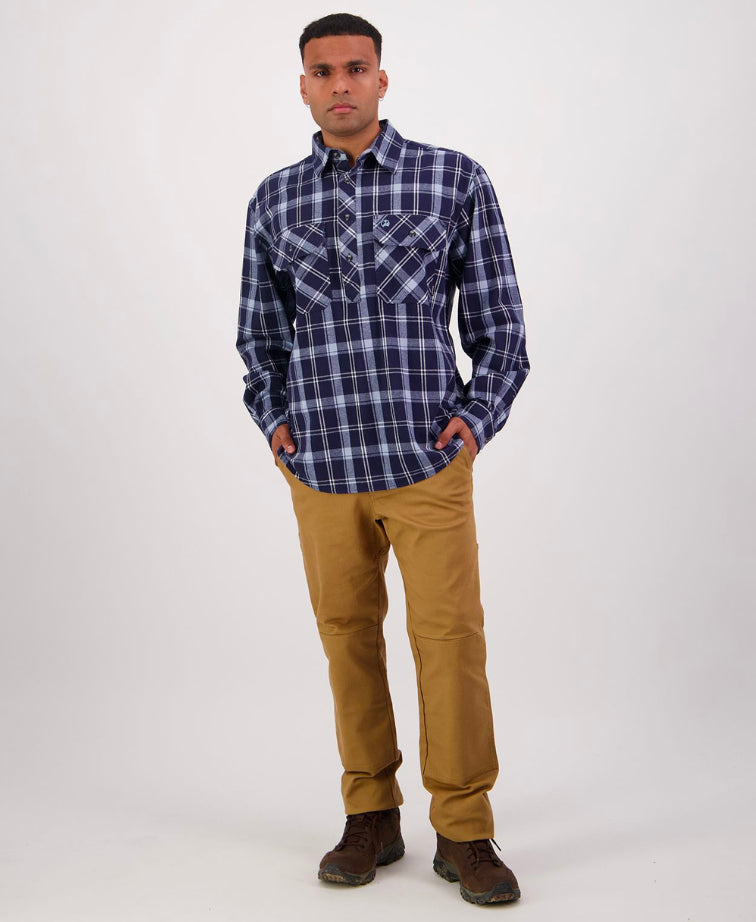 Swanndri Barn Yarn Dye Shirt - Cerulean Blue