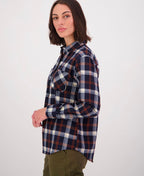 Swanndri Womens Egmont Shirt - Navy/Rust