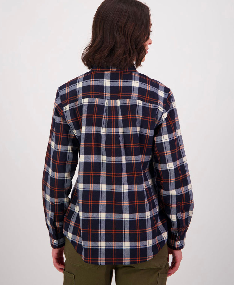 Swanndri Womens Egmont Shirt - Navy/Rust