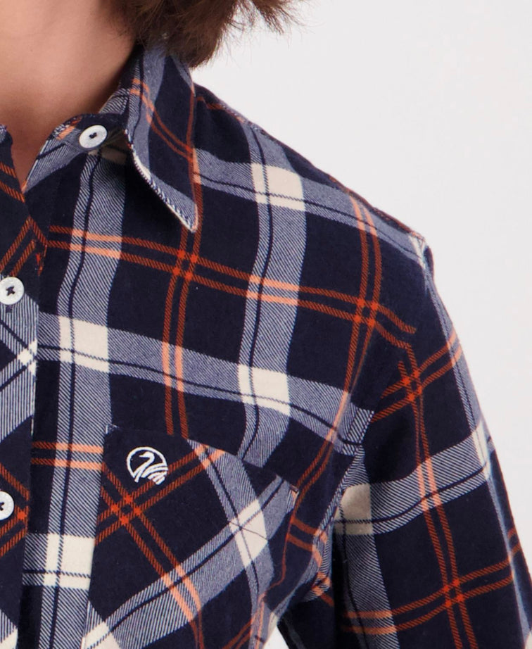 Swanndri Womens Egmont Shirt - Navy/Rust