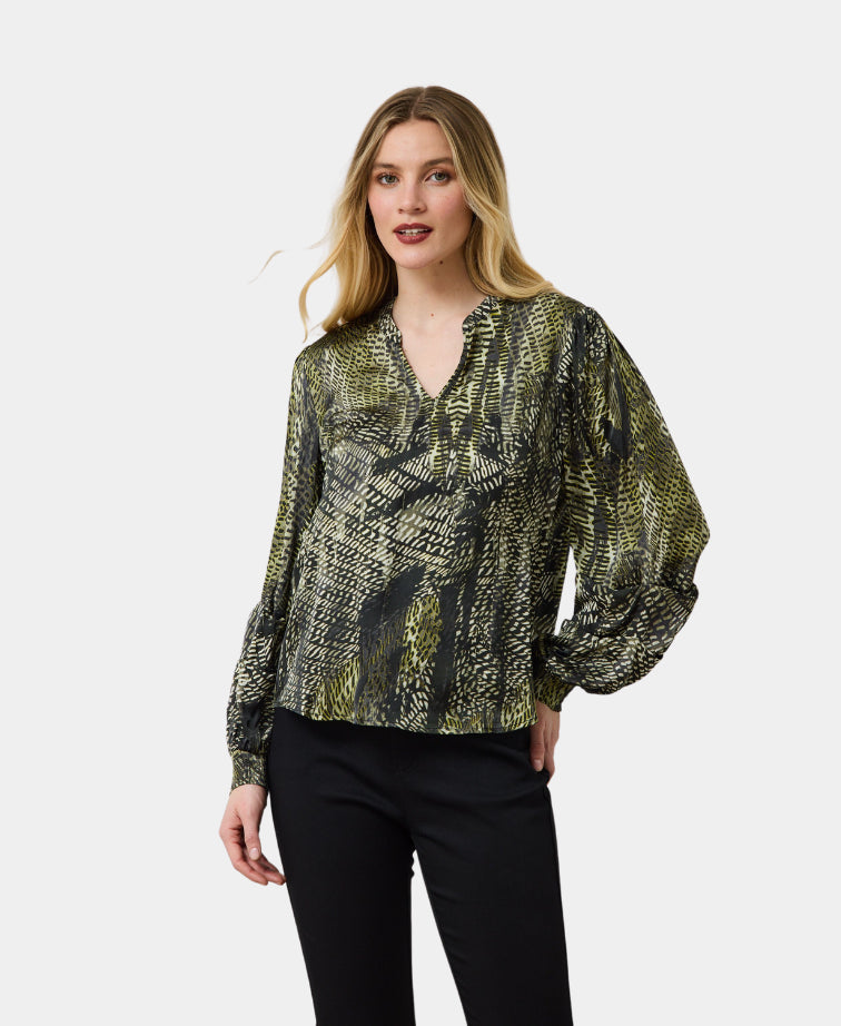 Newport Blouse Freya Viscose Satin - Freya Print