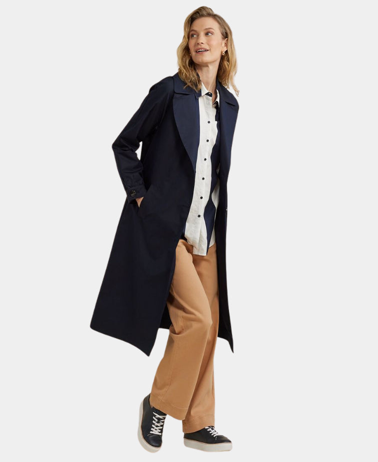 Yarra Trail Jacket Trench Coat - Navy