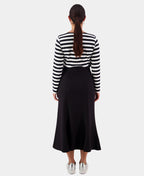 Vassalli Skirt Fluted Mid Length - Black