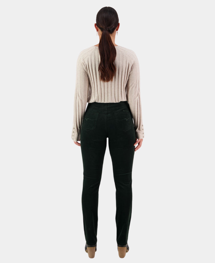 Vassalli Pant Bay Cord Slim Leg - Olive