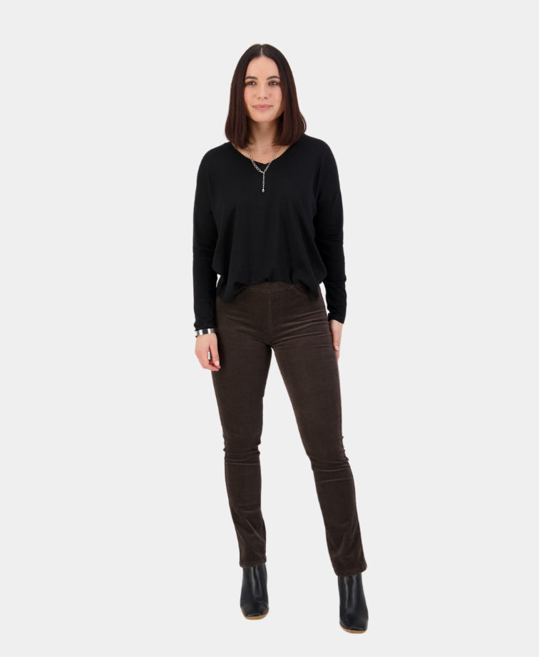 Vassalli Pant Bay Cord Slim Leg - Walnut