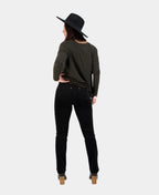 Vassalli Pants Arch Cord Straight Leg Full Length - Black