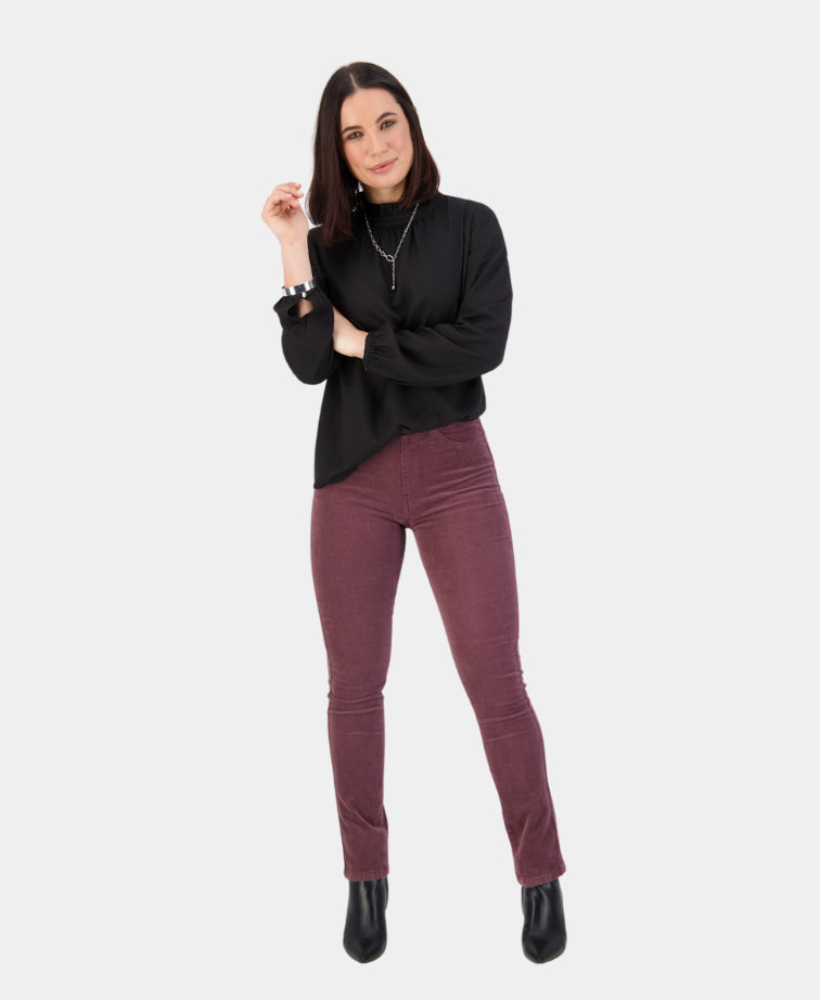 Vassalli Pant Bay Cord Slim Leg - Vino