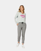 Threadz Pant Crystal Check Jogger - Silver