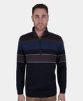 Thomas Cook Michael 1/4 Zip Jumper - Navy/Tan